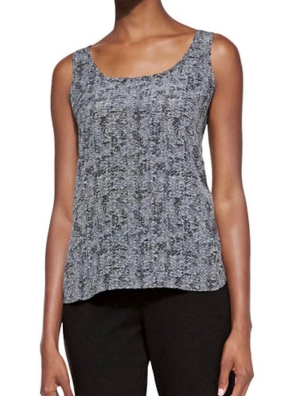 Eileen Fisher Tank Roadster Print, Snakeskin, Washable Silk Crepe de Chine 3X